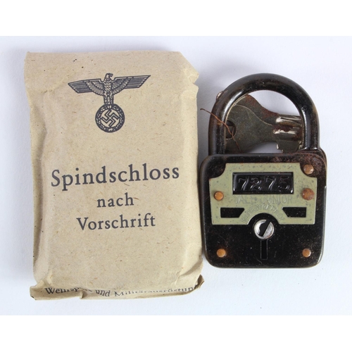 775 - WW2 German Army Issue Padlock. Never used still in original paper bag.