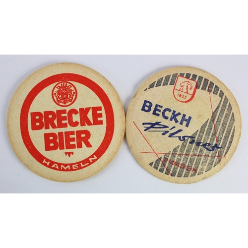 776 - WW2 German Beer Mats. “This space is reserved for soldiers of the SS”.  (2)