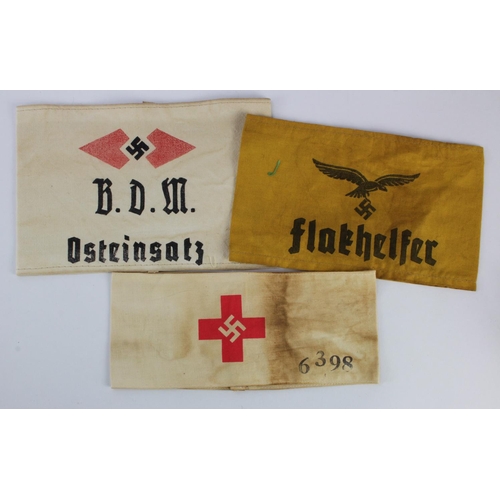 805 - WW2 German Nazi armbands various organisations x3.