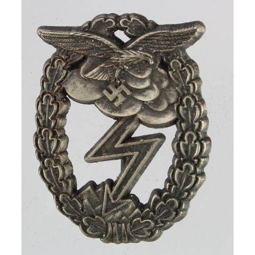 819 - WW2 German Nazi Luftwaffe ground combat badge maker marked Ges.Gesch.