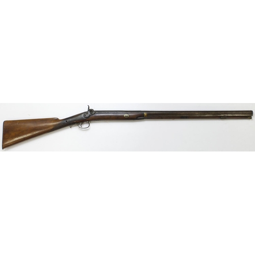 82 - Single barrelled 12 Bore percussion Shotgun, back action lock, barrel 29