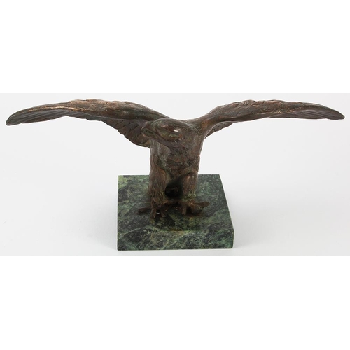 825 - WW2 German Nazi patriotic Desk eagle brass mounted on marble base.