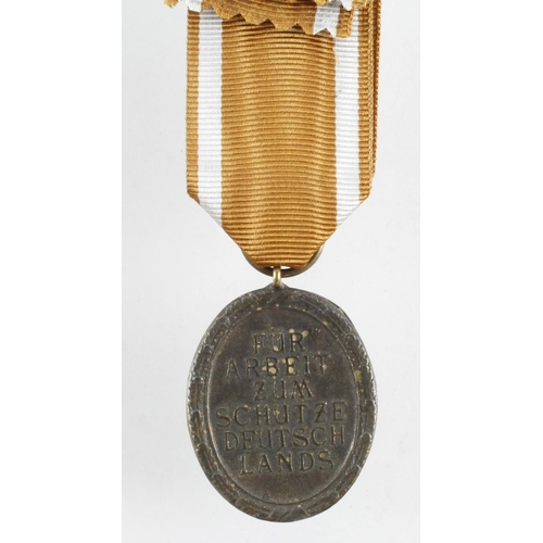 847 - WW2 German West Wall Medal Awarded to those who had built or served on the Siegfried Line.