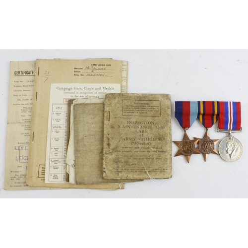 851 - WW2 group to 14427085 CFN Norman Mc Collougn REME with 1939-45 star, Burma star and War medal soldie... 