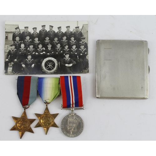 880 - WW2 Royal Naval group to JX 520267 Thomas Harris AB RN comes with his 1939-45 star, Atlantic star an... 