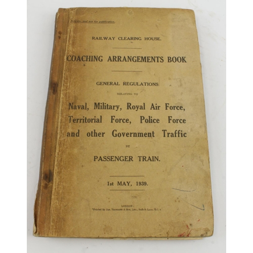 883 - WW2 scarce military railway manual coaching for all military forces dated 1st May 1939. Contains all... 