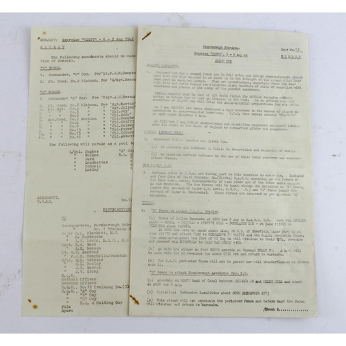 885 - WW2 scarce set of plans for a training exercise (TESTY) 8th and 9th August 1942 around the Farnborou... 