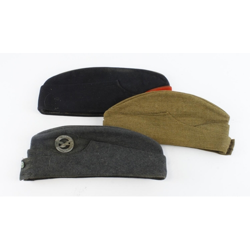 890 - WW2 side hats including RAF, Air Training Corps, WW2 Army, RASC and officers dress hat.