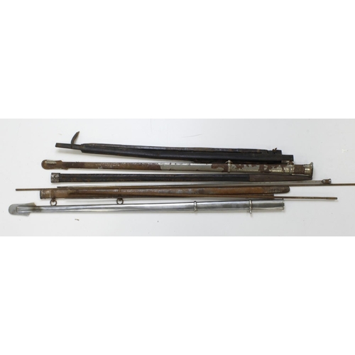 96 - Sword scabbards, and musket cleaning rods a good selection.  (Buyer collects)