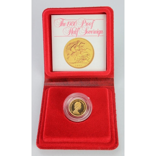 970 - Half Sovereign 1980 Proof FDC cased as issued