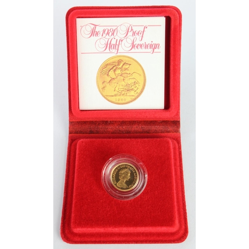 973 - Half Sovereign 1980 Proof FDC cased as issued