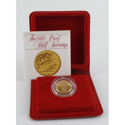 975 - Half Sovereign 1980 Proof FDC cased as issued