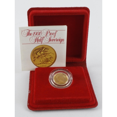 976 - Half Sovereign 1980 Proof FDC cased as issued