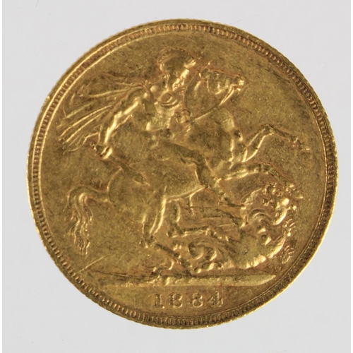 989 - Sovereign 1884M (Melbourne Mint, Australia) St. George, aVF