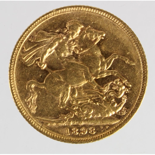 995 - Sovereign 1898M (Melbourne Mint, Australia) St. George, VF, few small marks.