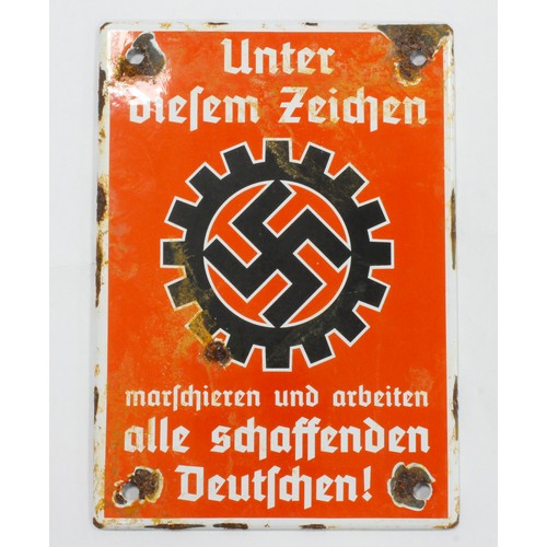 289 - German RAD enamel plaque.