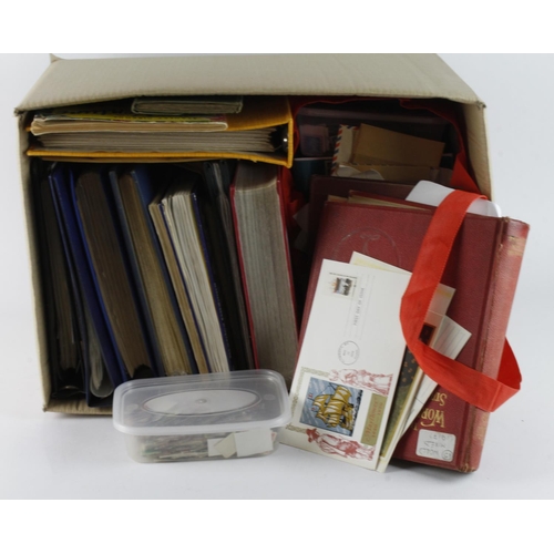 149 - Large box stuffed with an all World mix in various albums, stockbooks, packets, envelopes, plastic b... 