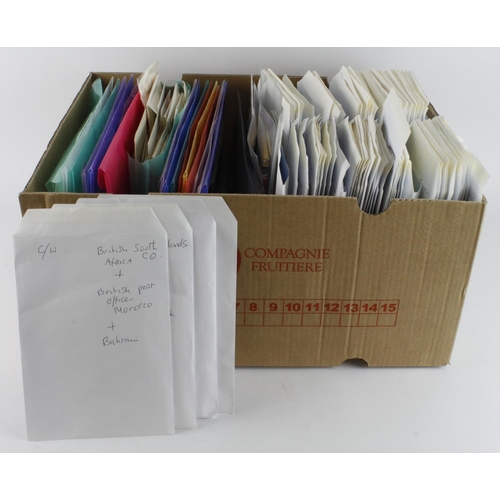 150 - Large box with an all-World mix, including heavily duplicated QV / GV stamps on stockcards, some use... 