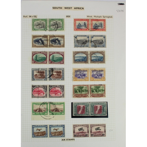 179 - South West Africa 1931 used pairs to 20/-, plus mounted mint Airs 3d and 10d pairs. Cat £375 approx ... 