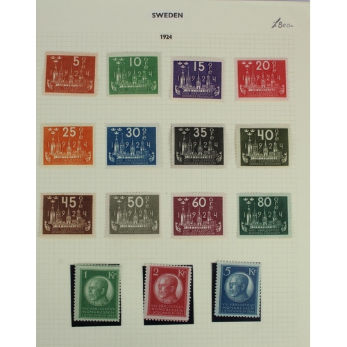 184 - Sweden 1924 set mint to 5Kr, cat £800 approx (15)