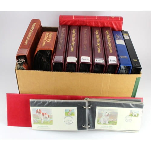 230 - Large box with 5 albums RM GB Bureau + better pmks (approx 275), 2 albums Gutter pairs, better pmks ... 