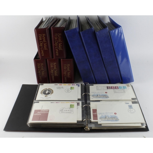 231 - Large box with five albums of Commem & Defin FDC's. Includes Prestige full panels, high vals & speci... 