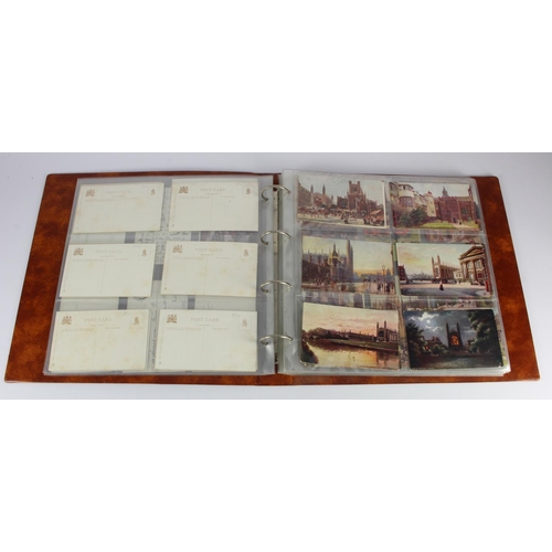 244 - Artist drawn original collection in large brown album, H.Payne, Flower, Thackeray, naval, railway, e... 