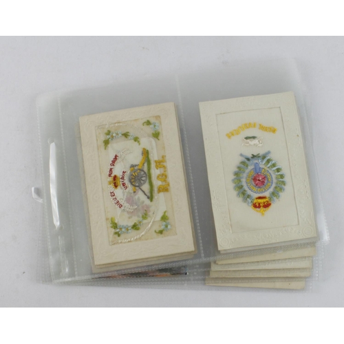 279 - Embroidered Silk postcards inc Military, Patriotic, Date, Greeting, etc.  (16)