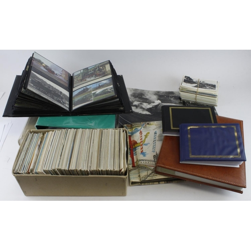 355 - Railway- large Qty. of mainly modern postcards in Albums, loose and a shoebox - needs sorting  (buye... 