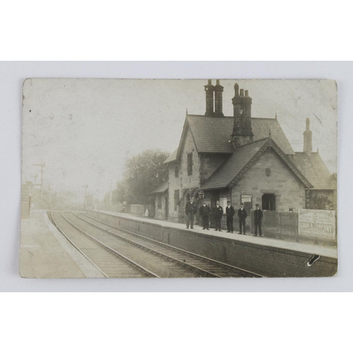 387 - Spofforth railway station interior with staff R/P  (1)