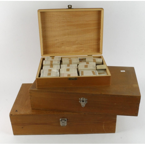 442 - Large collection of sets contained in 3 wooden boxes, approx 162 sets all separately banded, only 1 ... 