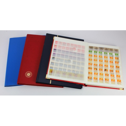 82 - Blue binder Sampson stocksheets various Ref stockbook Hong Kong duplicated issues, 2 further stockbo... 