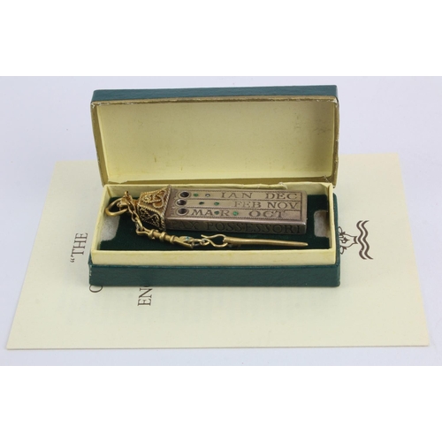 1085 - Replica Saxon silver gilt pocket sundial 