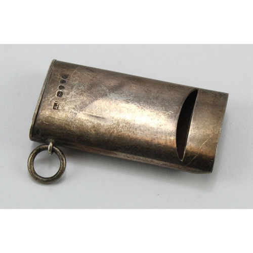 414 - Silver. Combined silver vesta case & whistle (scarce), hallmarked 'A.J, London 1884', 60mm x 30mm ap... 