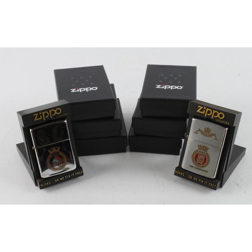 435 - Zippo. Eight cased Zippo lighters, including Sovereign 2nd Commission, Brave, D Day, etc.