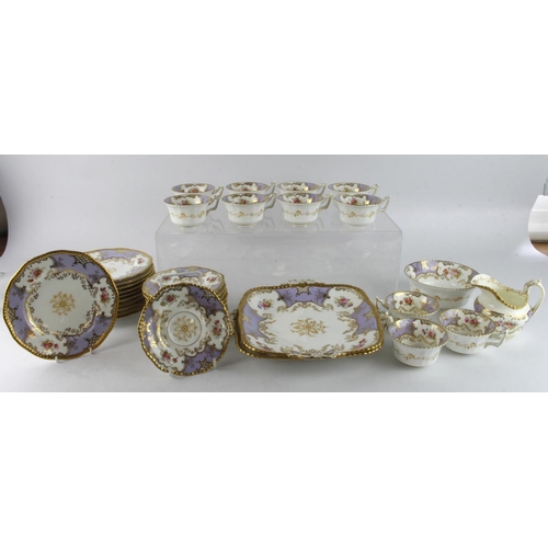 63 - Coalport lilac batwing 34 piece tea service, pattern no.2665 (circa 1920's)  Comprising ten side pla... 