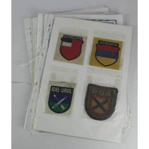 1098 - Collection 18 Foreign Volunteer Arm shields. Printed & Woven. Mixed Lot.