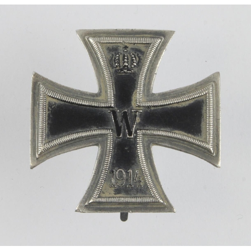 1292 - German WW1 Iron Cross 1st class private purchase solid construction example.