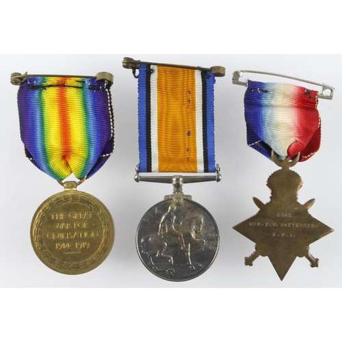 1431 - 1915 Star Trio to 3132 Gnr E W Whitehead RFA. With small booklet 'Rules of the Reigate Parish Church... 