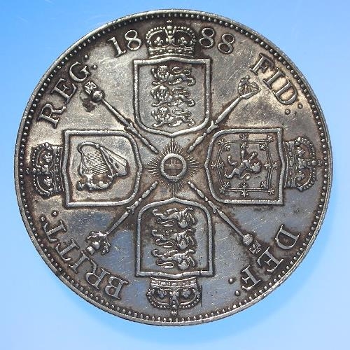 144 - Double-Florin 1888 inverted 1 in VICTORIA, scarce, VF