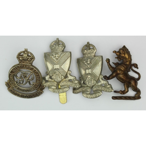 1469 - Badges (4) all original military badges comprising 3x Edinburgh University O.T.C. badges, Wellington... 