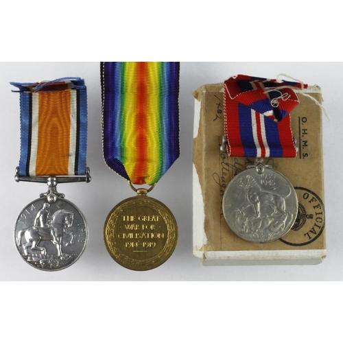 1509 - BWM & Victory Medal 34255 Pte H J Shaw The Queens Regt. WW2 War Medal in box of issue. Lived Notting... 