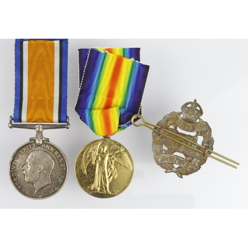 1515 - BWM & Victory Medal to 110478 Pte J B Bradshaw Tank Corps. With research. Born Pilling, Lancashire. ... 