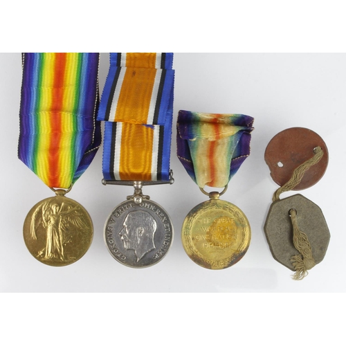 1521 - BWM & Victory Medal to 23734 Pte A McCallum R.S.Fus served 8th-1st-1/4th Bn's with box and ID Tags. ... 