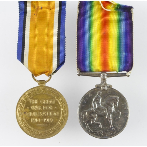 1529 - BWM & Victory Medal to 40364 Pte W J Hughes R.W.Fus.  (2)