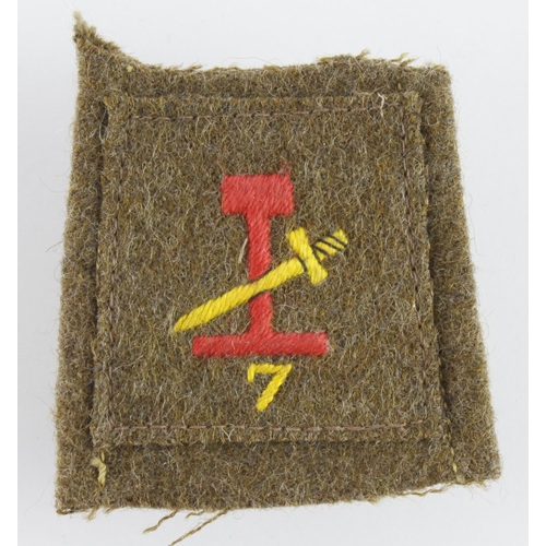 1566 - Cloth badge: 7th Special Service Unit, Royal Engineers. Scarce WW2 Embroidered cloth Formation sign ... 