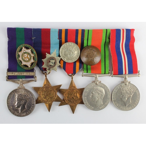 1614 - Group - GSM GVI with Palestine clasp (5249586 Pte W G Johnson Worc R). 1939-45 Star, Burma Star, Def... 