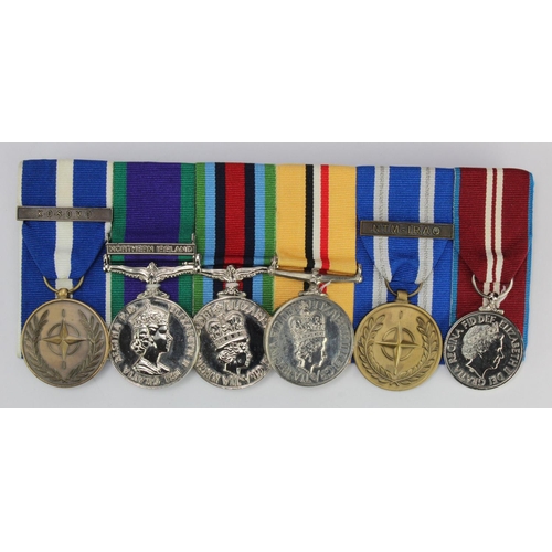 1619 - Group mounted as worn - NATO Medal with Kosovo clasp, CSM QE2 for Northern Ireland (25101477 Pte K B... 