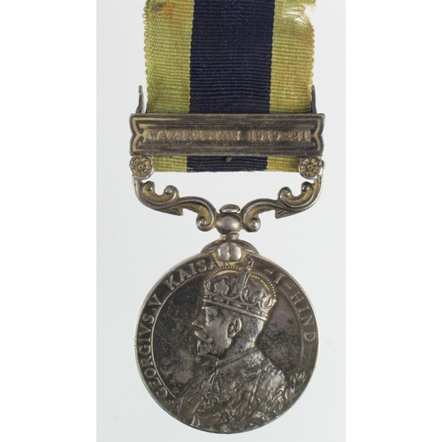 1653 - IGS GV with Waziristan 1919-21 clasp to (34514 Sepoy Ghulam Mohd 1-37 Dogra Regt).