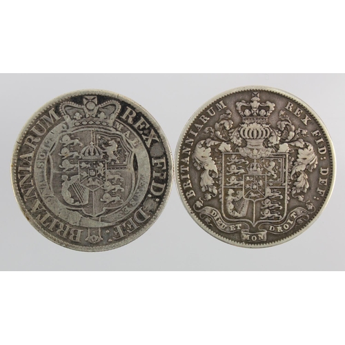 177 - Halfcrowns (2): 1819 F-GF, and 1826 nVF